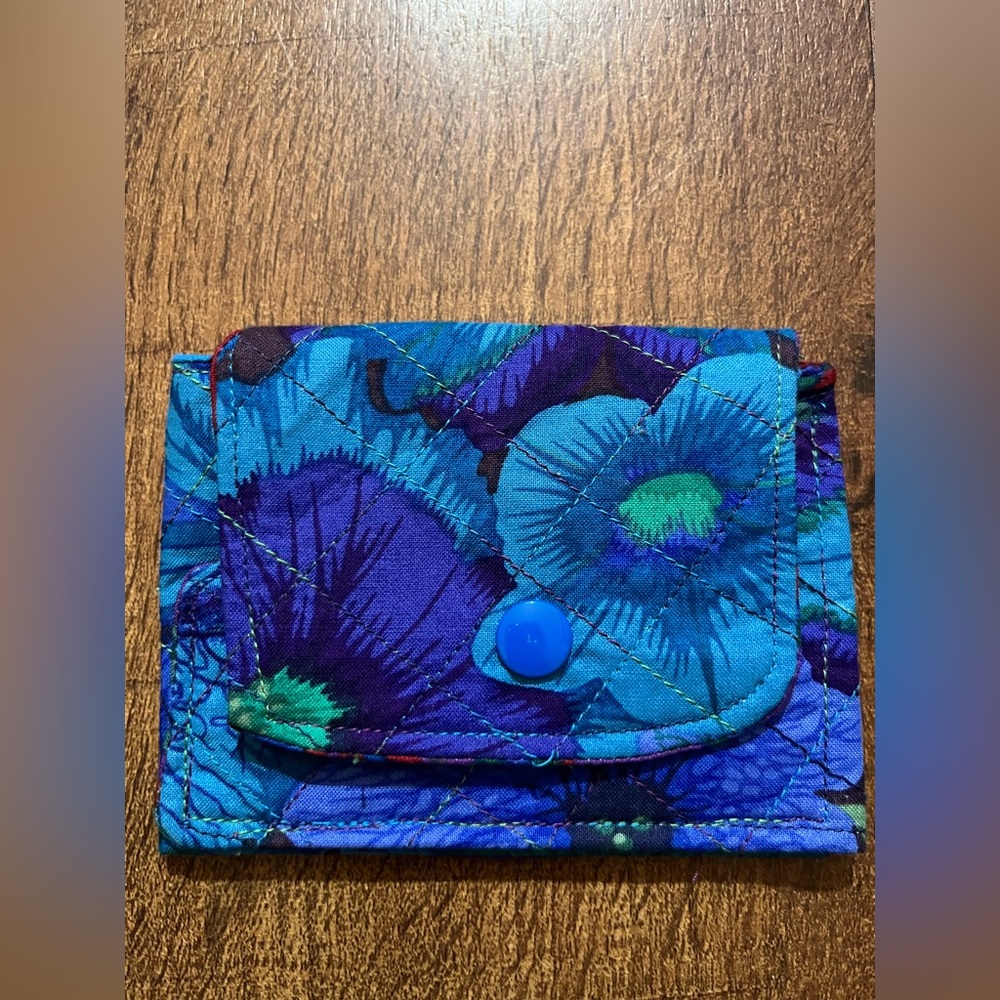 Handmade Floral Blue Quilted Wallet